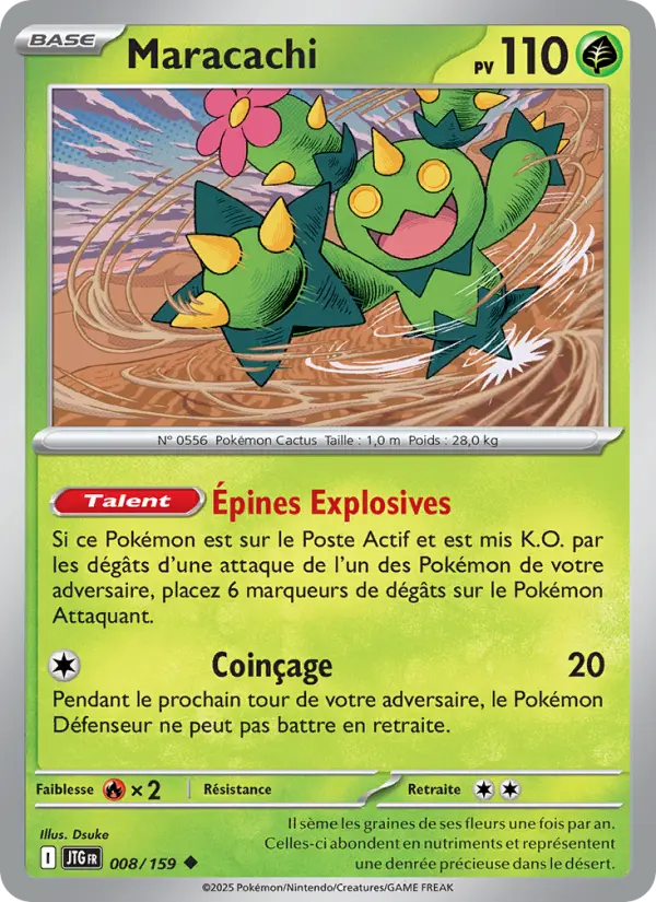 Scan HD carte Pokémon Maracachi 008/159 — Aventures Ensemble