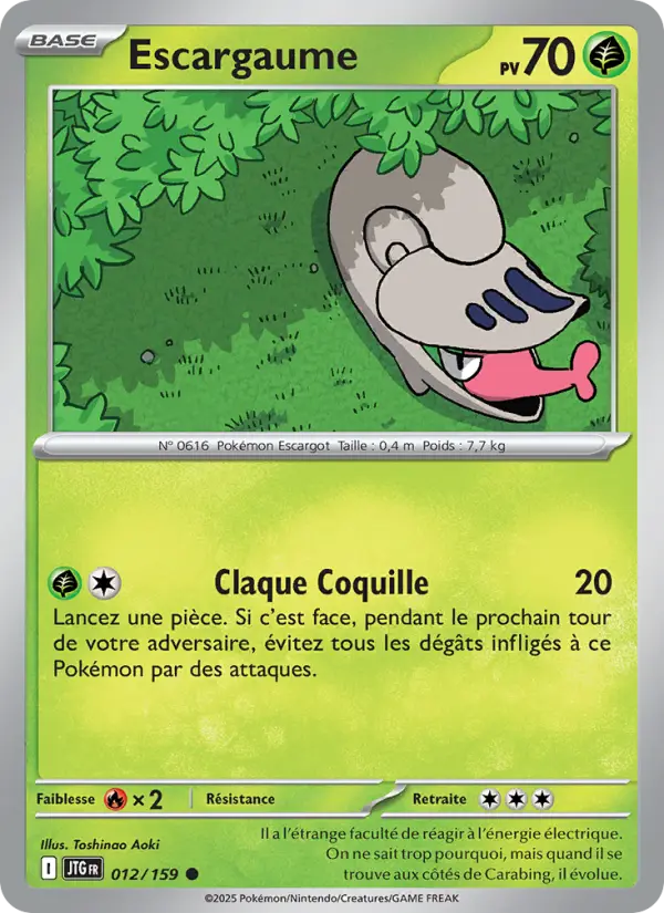 Scan HD carte Pokémon Escargaume 012/159 — Aventures Ensemble