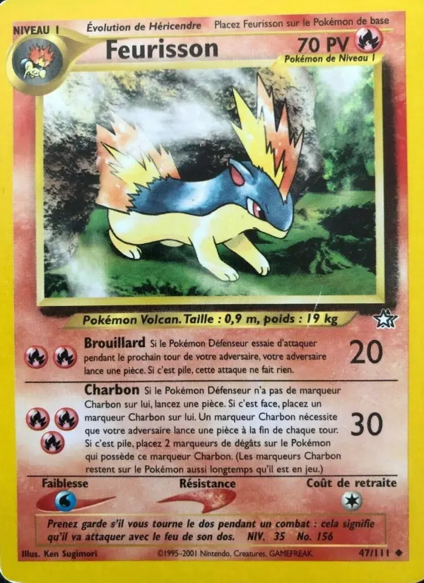 Scan HD carte Pokémon Feurisson 47/111 — Neo Genesis