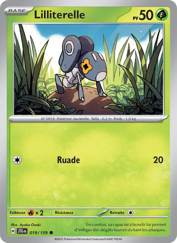 Scan HD carte Pokémon Lilliterelle 019/159 — Aventures Ensemble