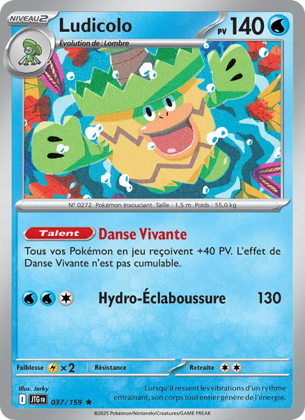Scan HD carte Pokémon Ludicolo 037/159 — Aventures Ensemble
