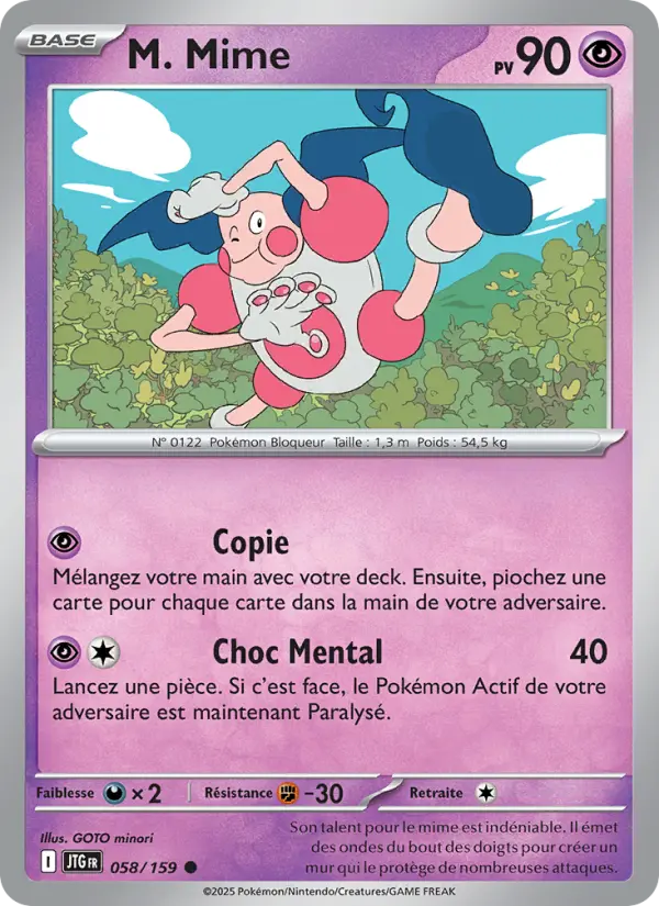 Scan HD carte Pokémon M. Mime 058/159 — Aventures Ensemble