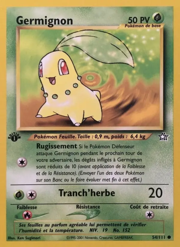 Scan HD carte Pokémon Germignon 54/111 — Neo Genesis