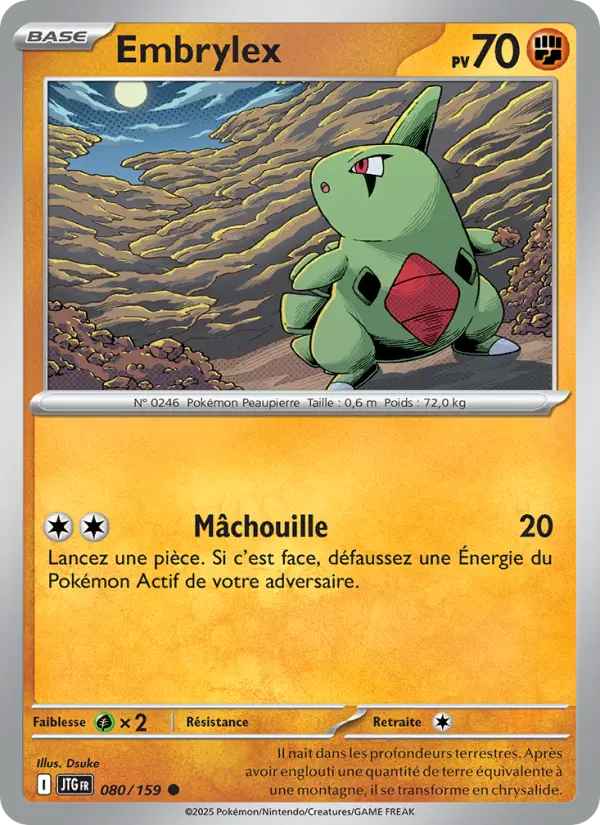 Scan HD carte Pokémon Embrylex 080/159 — Aventures Ensemble