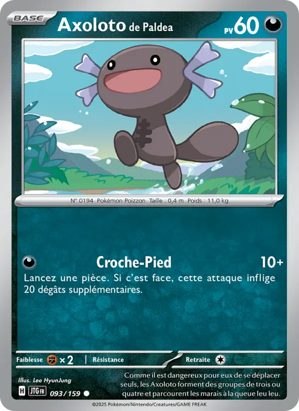 Scan HD carte Pokémon Axoloto de Paldea 093/159 — Aventures Ensemble
