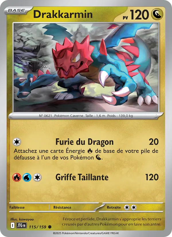 Scan HD carte Pokémon Drakkarmin 115/159 — Aventures Ensemble