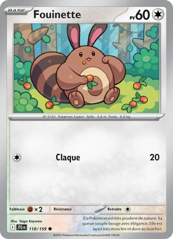 Scan HD carte Pokémon Fouinette 118/159 — Aventures Ensemble