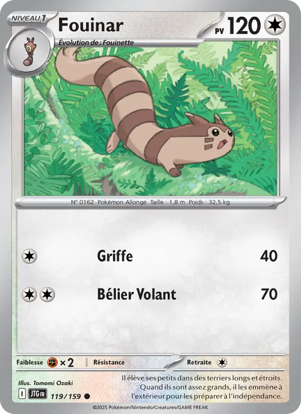 Scan HD carte Pokémon Fouinar 119/159 — Aventures Ensemble