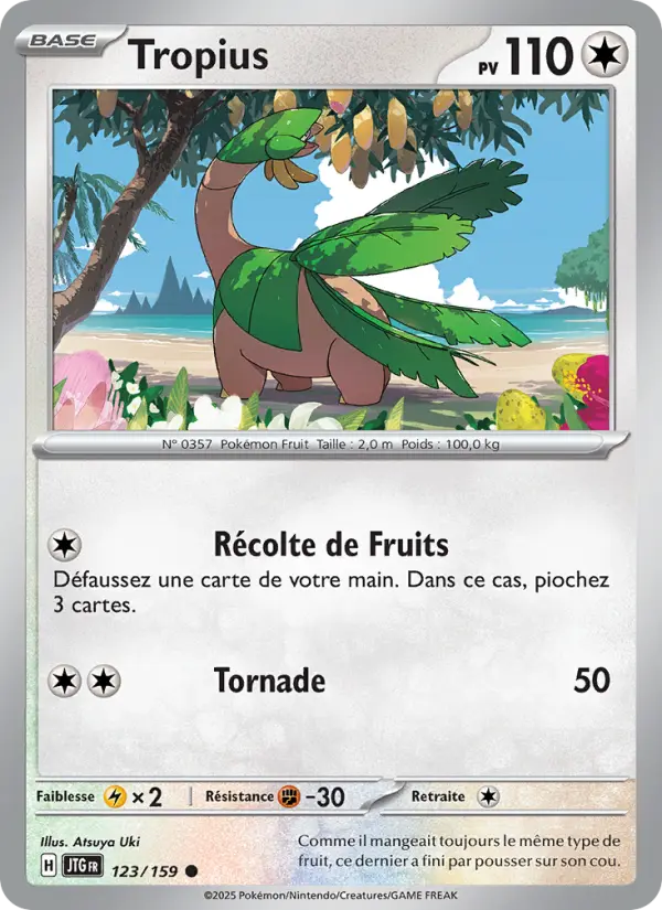 Scan HD carte Pokémon Tropius 123/159 — Aventures Ensemble
