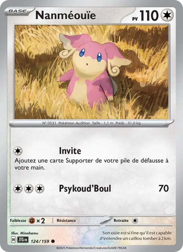 Scan HD carte Pokémon Nanméouïe 124/159 — Aventures Ensemble
