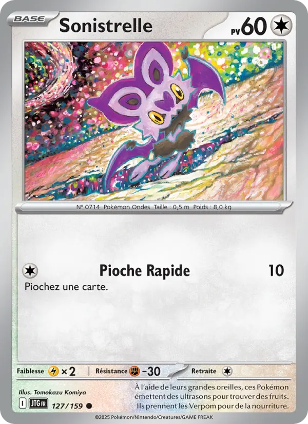 Scan HD carte Pokémon Sonistrelle 127/159 — Aventures Ensemble