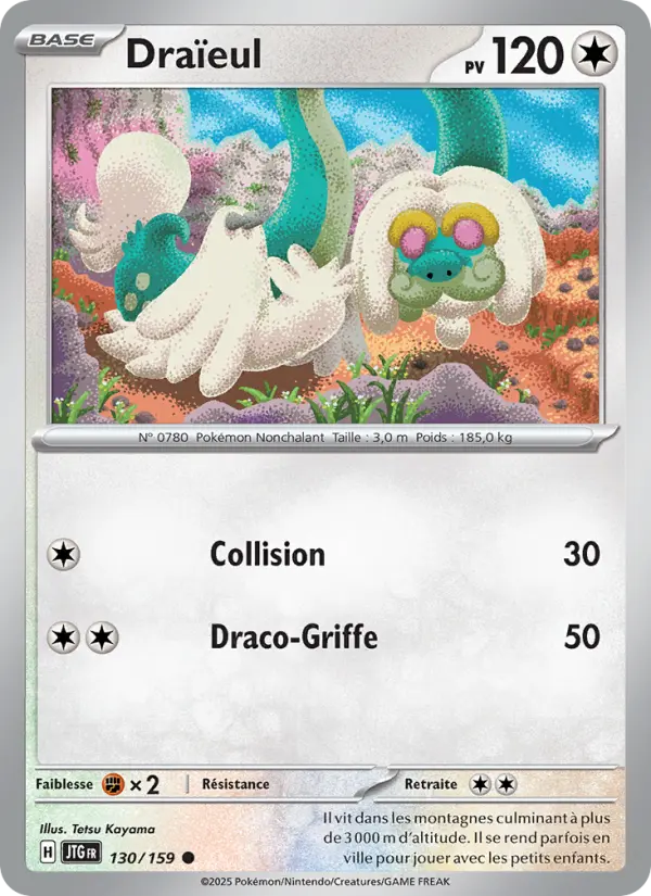 Scan HD carte Pokémon Draïeul 130/159 — Aventures Ensemble