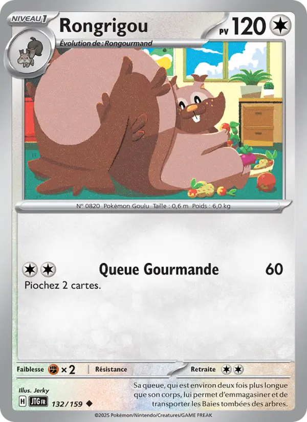 Scan HD carte Pokémon Rongrigou 132/159 — Aventures Ensemble