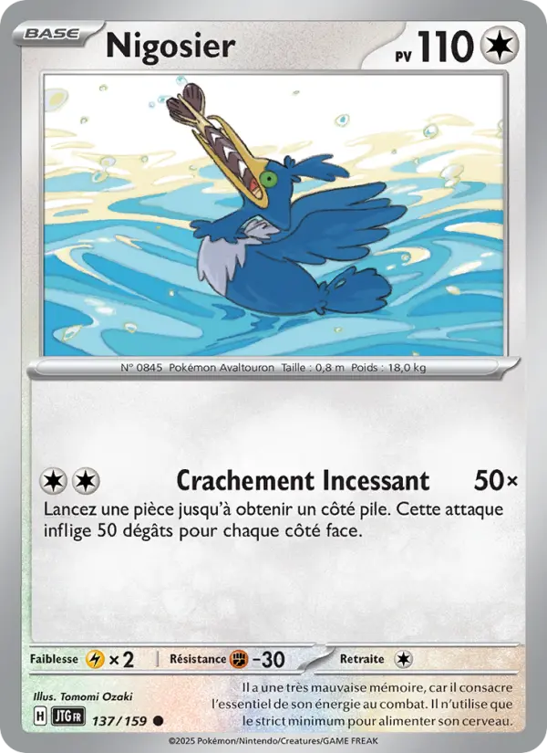 Scan HD carte Pokémon Nigosier 137/159 — Aventures Ensemble