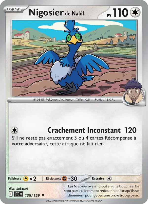 Scan HD carte Pokémon Nigosier de Nabil 138/159 — Aventures Ensemble