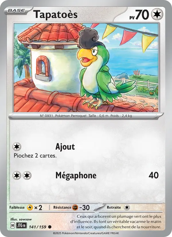 Scan HD carte Pokémon Tapatoès 141/159 — Aventures Ensemble