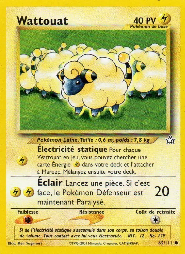 Scan HD carte Pokémon Wattouat 65/111 — Neo Genesis