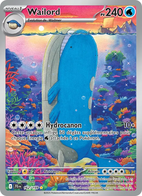 Scan HD carte Pokémon Wailord 162/159 — Aventures Ensemble