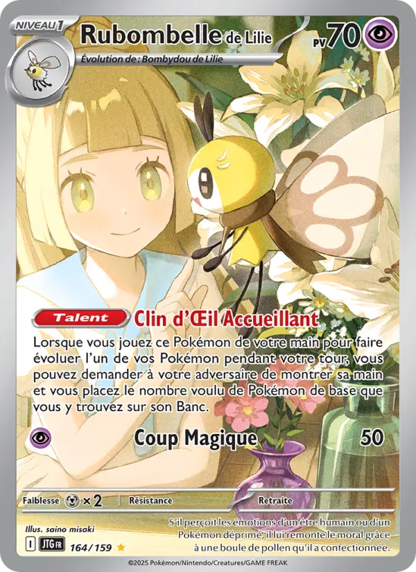 Scan HD carte Pokémon Rubombelle de Lilie 164/159 — Aventures Ensemble