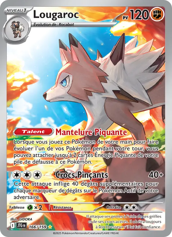 Scan HD carte Pokémon Lougaroc 166/159 — Aventures Ensemble