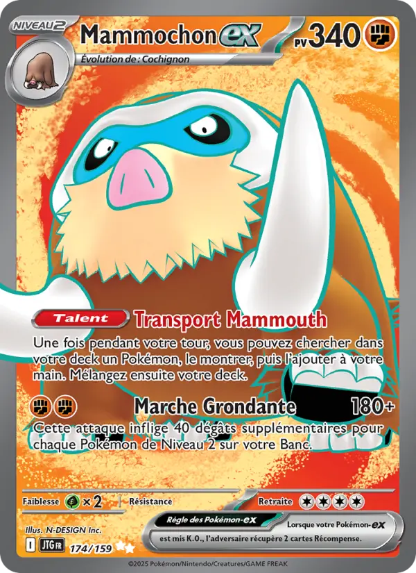 Scan HD carte Pokémon Mammochon-ex 174/159 — Aventures Ensemble