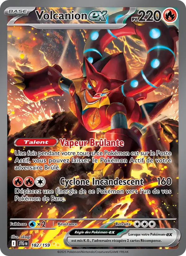 Scan HD carte Pokémon Volcanion-ex 182/159 — Aventures Ensemble