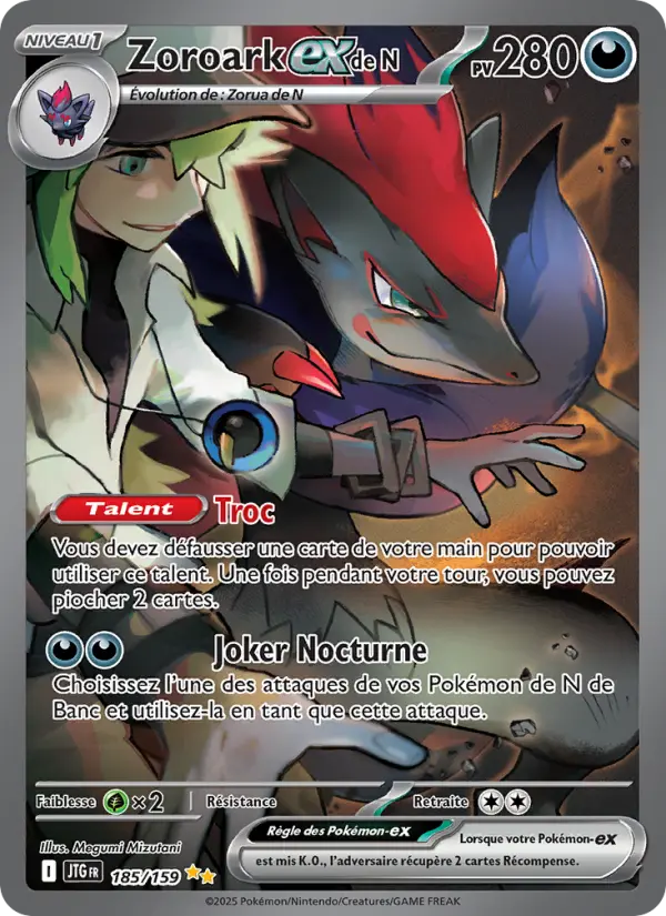 Scan HD carte Pokémon Zoroark-ex de N 185/159 — Aventures Ensemble