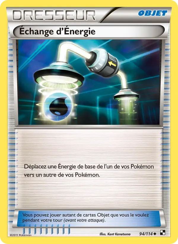 Scan HD carte Pokémon Échange d’Énergie 94/114 — Noir & Blanc