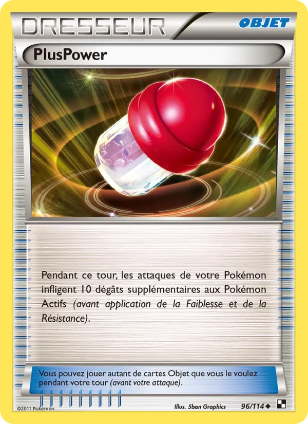 Scan HD carte Pokémon PlusPower 96/114 — Noir & Blanc