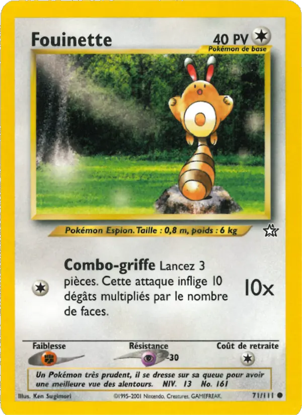 Scan HD carte Pokémon Fouinette 71/111 — Neo Genesis