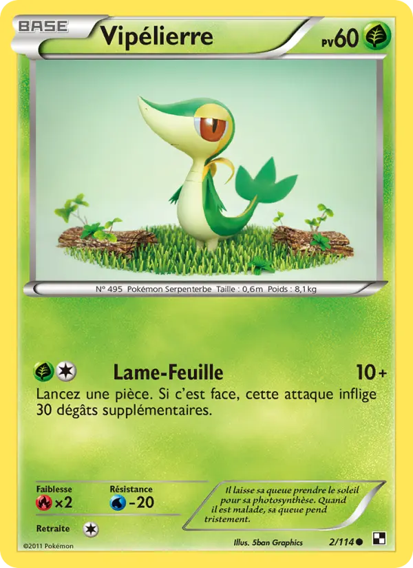 Scan HD carte Pokémon Vipélierre 2/114 — Noir & Blanc