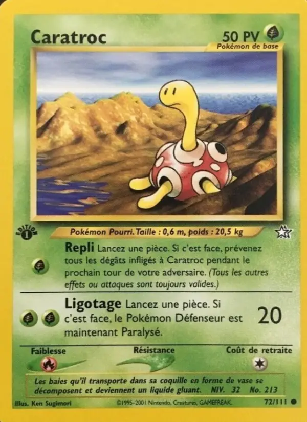 Scan HD carte Pokémon Caratroc 72/111 — Neo Genesis