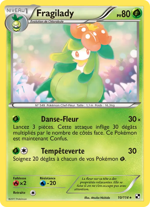 Scan HD carte Pokémon Fragilady 10/114 — Noir & Blanc