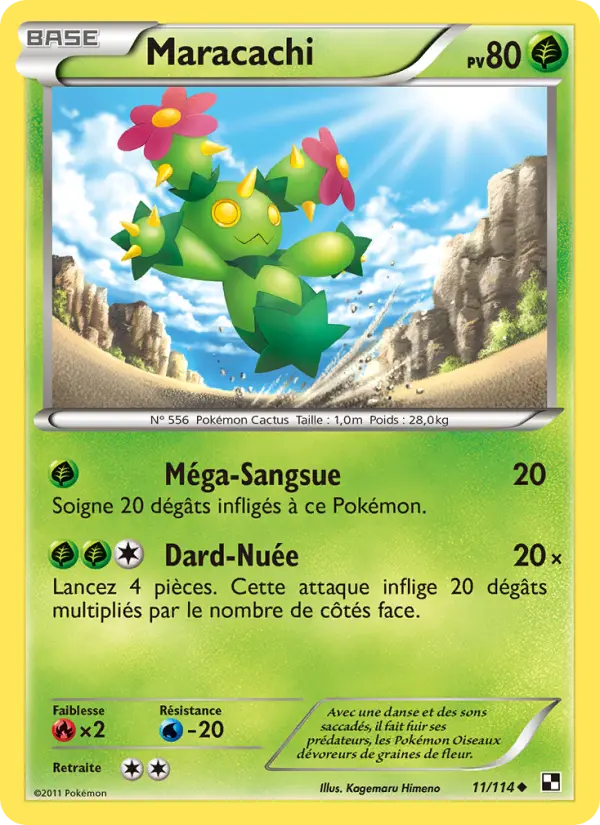 Scan HD carte Pokémon Maracachi 11/114 — Noir & Blanc