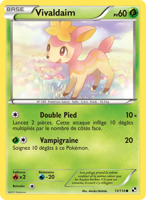 Scan HD carte Pokémon Vivaldaim 13/114 — Noir & Blanc