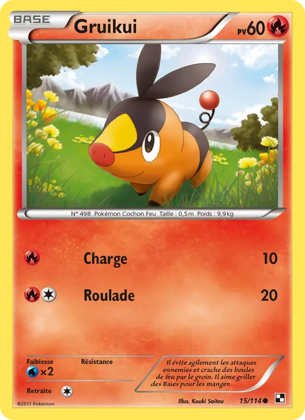Scan HD carte Pokémon Gruikui 15/114 — Noir & Blanc