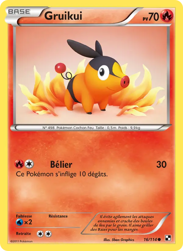 Scan HD carte Pokémon Gruikui 16/114 — Noir & Blanc