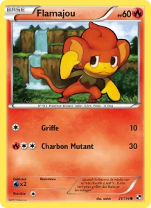 Carte Pokemon Flamajou 21/114 Noir & Blanc