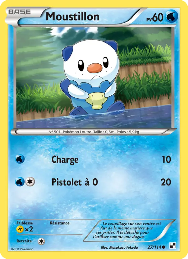 Scan HD carte Pokémon Moustillon 27/114 — Noir & Blanc