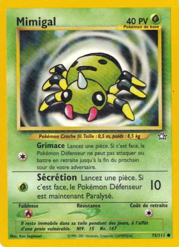 Scan HD carte Pokémon Mimigal 75/111 — Neo Genesis