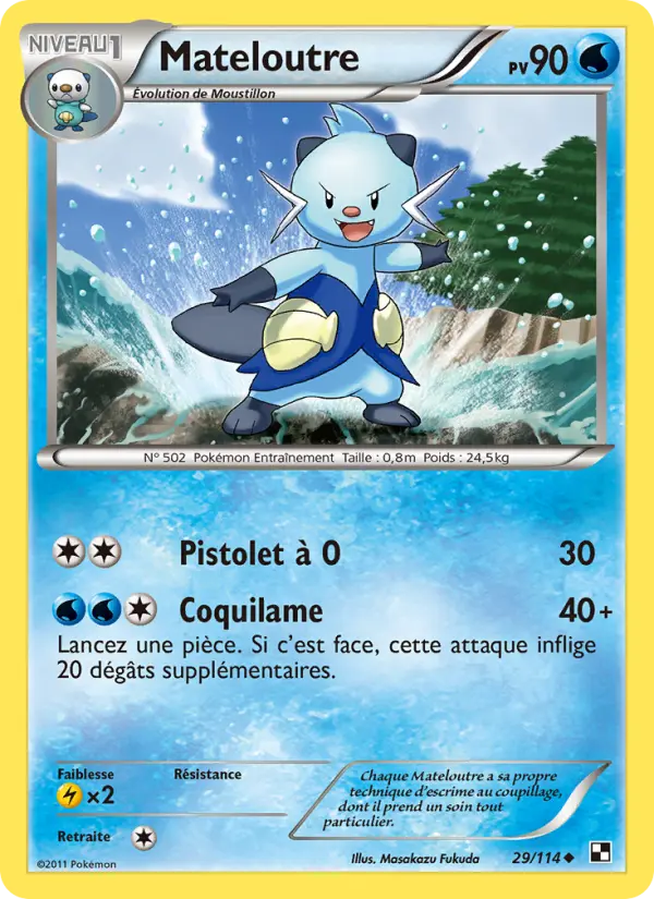 Scan HD carte Pokémon Mateloutre 29/114 — Noir & Blanc