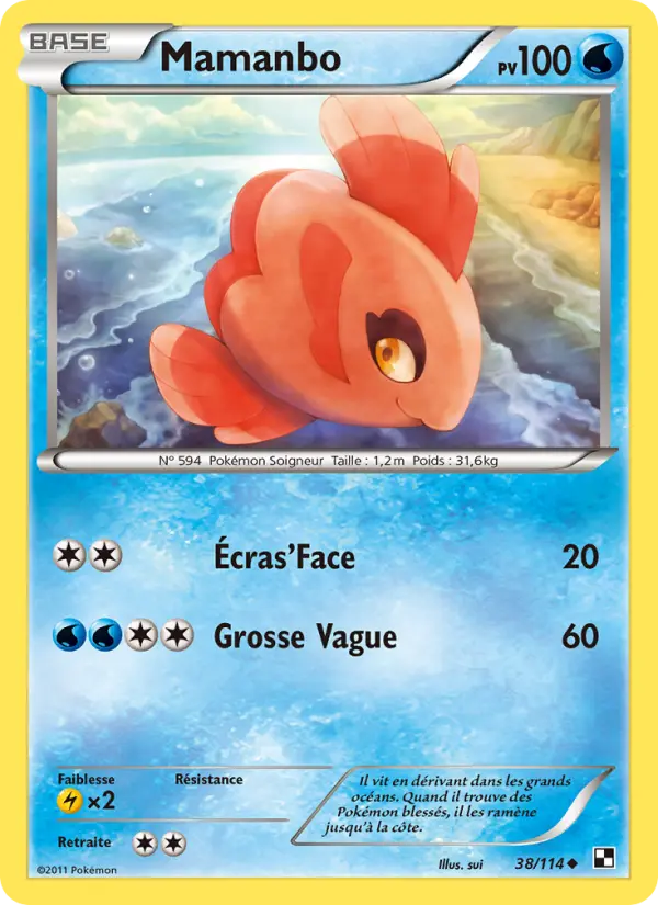 Scan HD carte Pokémon Mamanbo 38/114 — Noir & Blanc