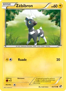 Carte Pokemon Zébibron 40/114 Noir & Blanc