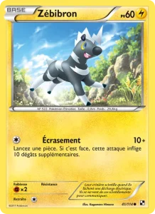 Carte Pokemon Zébibron 41/114 Noir & Blanc
