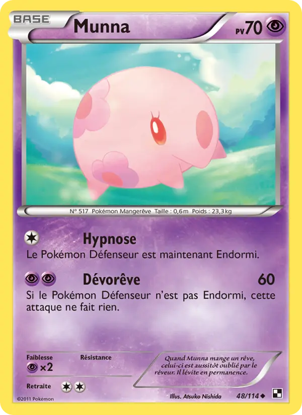 Scan HD carte Pokémon Munna 48/114 — Noir & Blanc
