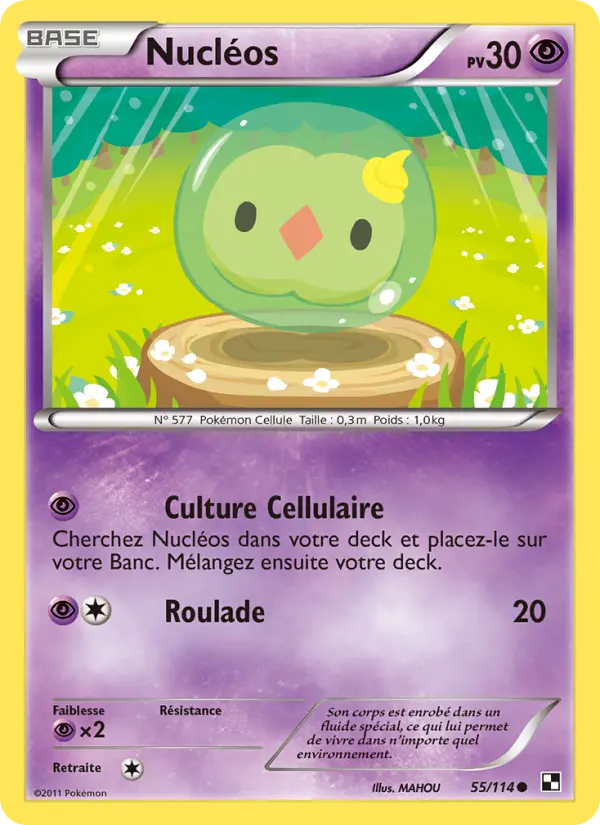 Scan HD carte Pokémon Nucléos 55/114 — Noir & Blanc