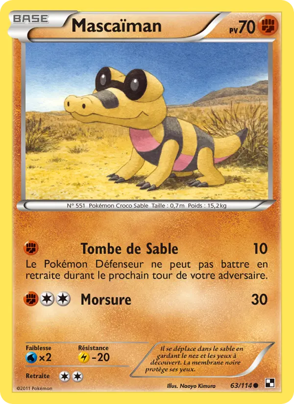 Scan HD carte Pokémon Mascaïman 63/114 — Noir & Blanc