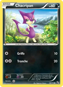 Carte Pokemon Chacripan 66/114 Noir & Blanc