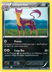 Carte Pokemon Léopardus 67/114 Noir & Blanc
