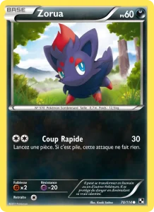 Carte Pokemon Zorua 70/114 Noir & Blanc